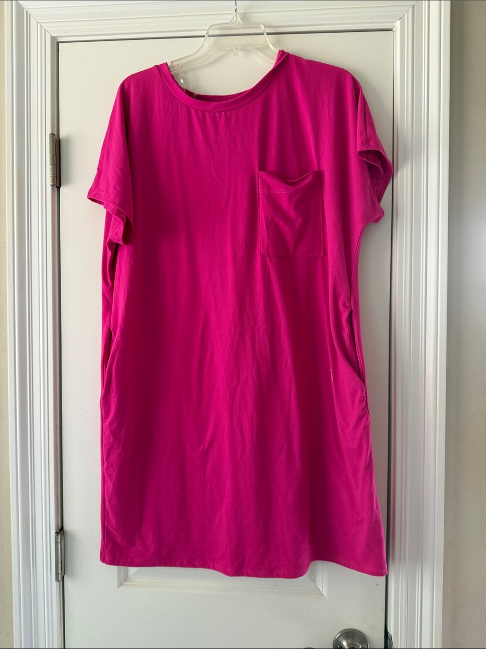 entro Hot Pink Pocket Mini T-Shirt Dress